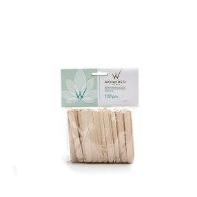 Italwax Monouso Wooden Waxing Spatulas, 100Pcs